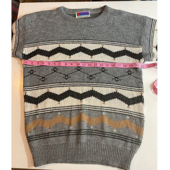 80’s Sweater Graphix Large Geometric Sweater Unisex Acrylic - Picture 6 of 7